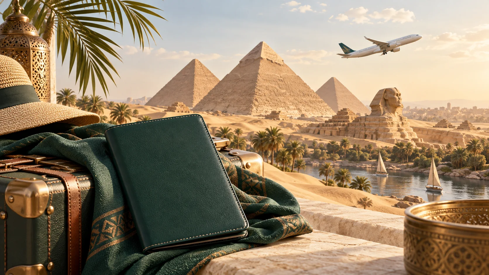 رسم توضيحي لوجهة السفر إلى مصر